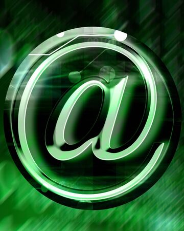 email symbol on a dark green backgroundの写真素材