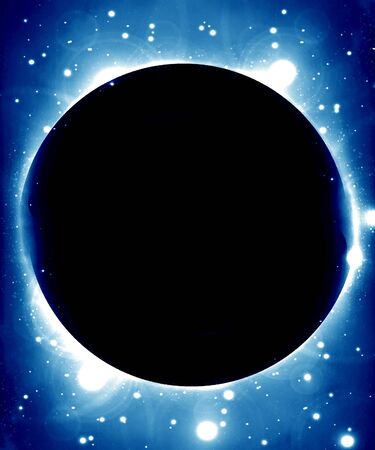 solar eclipse on a dark blue background