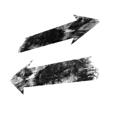 grunge arrows on a solid white backgroundの写真素材