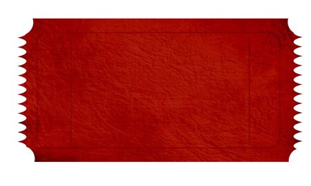 empty red ticket on a white backgroundの写真素材
