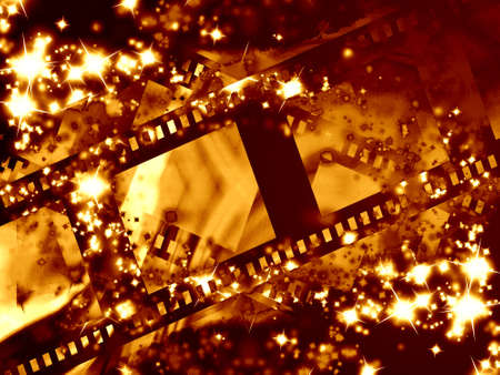film strip with sparkles and glitters on itの写真素材