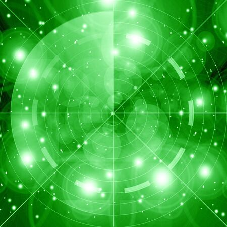 Green radar screen on a soft backgroundの写真素材