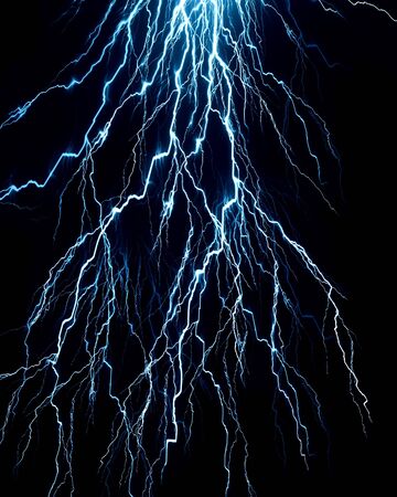 Lightning flash on a dark blue background