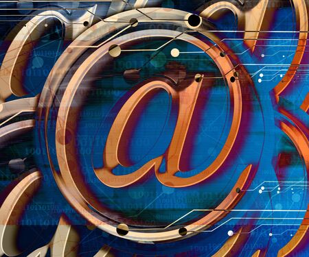 email symbol on a dark blue backgroundの写真素材