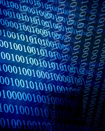 bits and bytes on a dark blue background