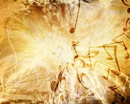 Old music sheet with some musical notes on itの写真素材