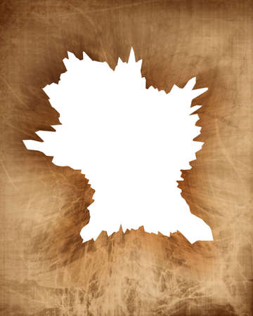 Old paper texture with open center spaceの写真素材