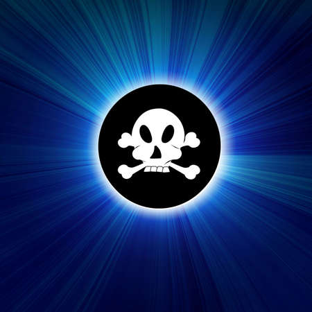 Pirate symbol on a dark blue backgroundの写真素材