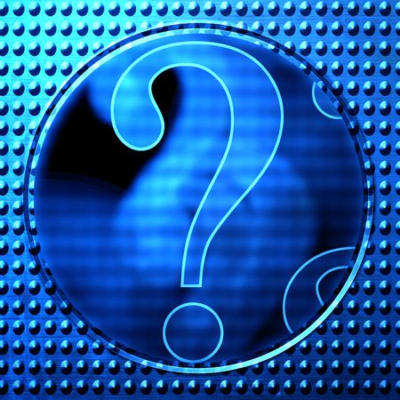 question mark button on a metal backgroundの写真素材
