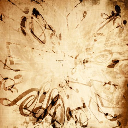 Old music sheet with musical notes on itの写真素材