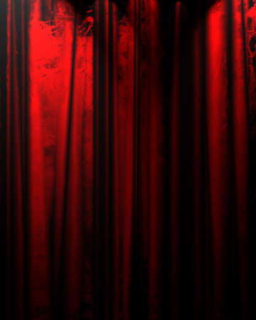 red movie or theater curtain with some folds in itの写真素材