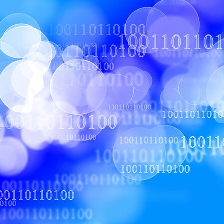 bits and bytes on a blue backgroundの写真素材
