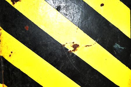 construction sign with some rust on itの写真素材