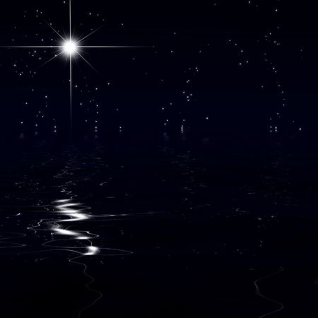 Peaceful sky filled with stars on a dark backgroundの写真素材