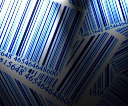 Barcode collection on a solid white backgroundの写真素材