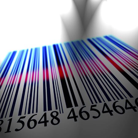 Bar code on a solid white backgroundの写真素材