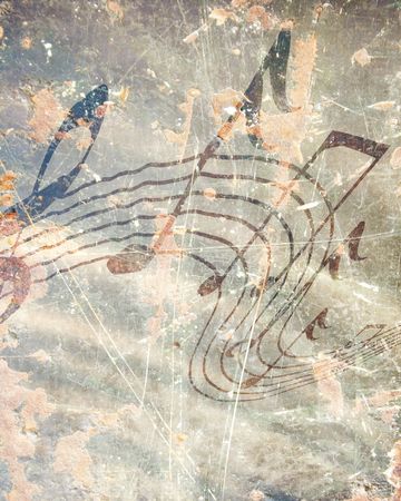 music sheet with some damage in itの写真素材