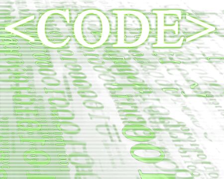 bits and bytes on a green backgroundの写真素材