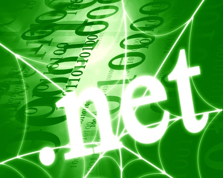 dot net on a bright green backgroundの写真素材