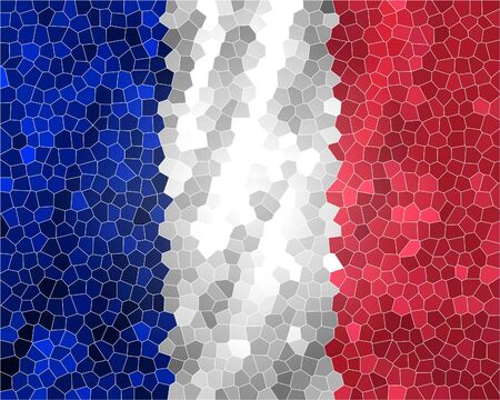 French flag with a tiled pattern in itの写真素材