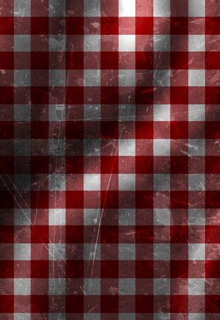 red picnic cloth with some folds in itの写真素材