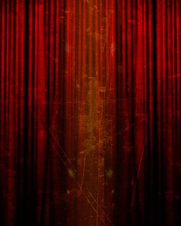 red movie or theater curtain with some folds in itの写真素材