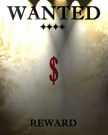 old wanted paper with the dollar symbol on itの写真素材