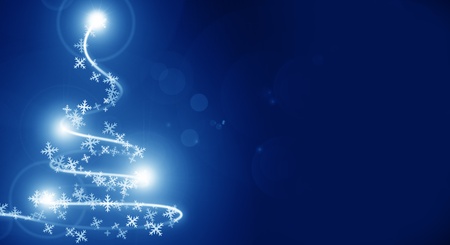 Abstract christmas tree on a blue backgroundの写真素材
