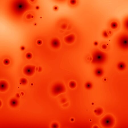 microscopic view of human virus on a red background
