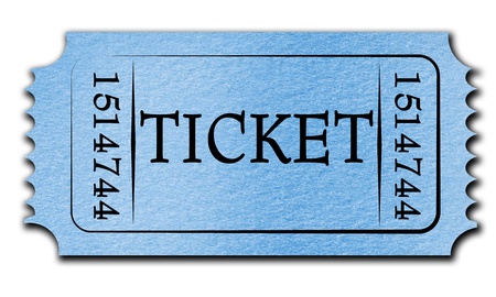 Admit ticket on a solid white backgroundの写真素材