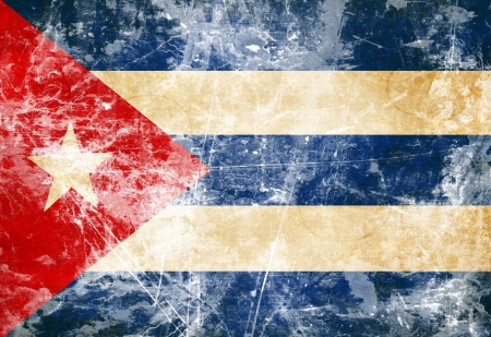 Cuban flag waving in the windの写真素材