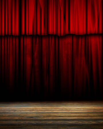 Movie or theater curtain with soft shadesの写真素材