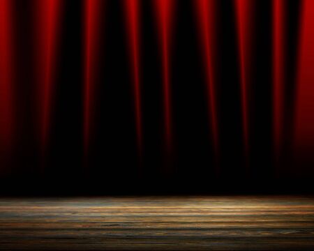 Movie or theater curtain with soft shadesの写真素材