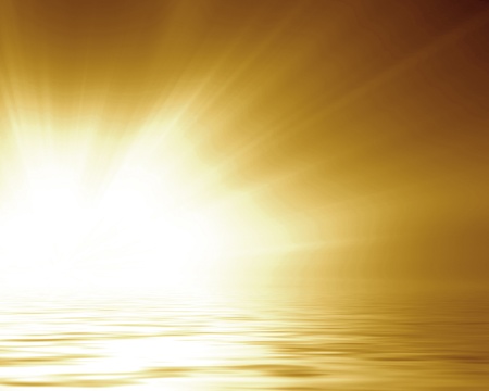 Golden background with some reflections and line effectsの写真素材