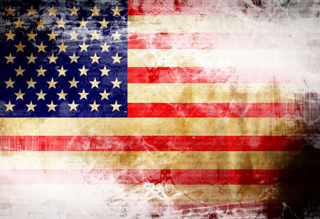 American flag waving in the windの写真素材