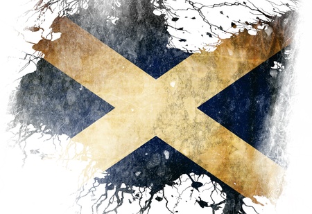 Scottish flag  with some grunge effects and linesの写真素材