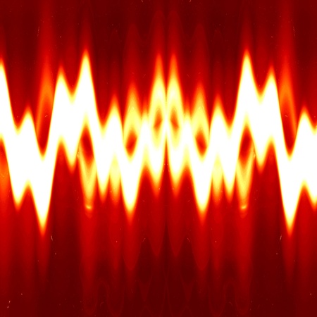 bright sound wave on a soft red background