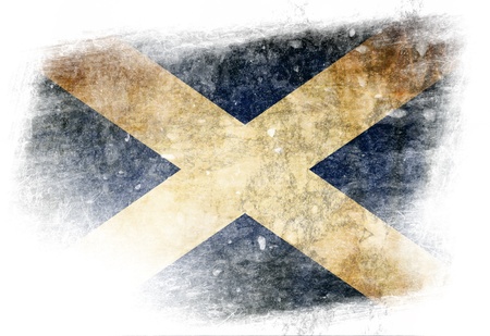 Scottish flag  with some grunge effects and linesの写真素材