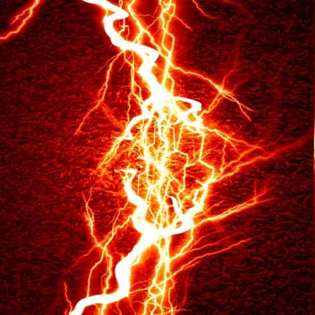 bright electrical spark on a dark red background