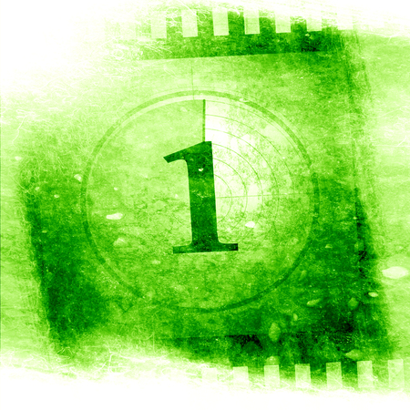 countdown to the movies on a fresh green backgroundの写真素材