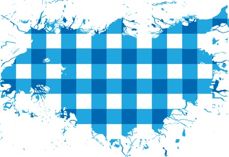 blue picnic cloth with some squares in it