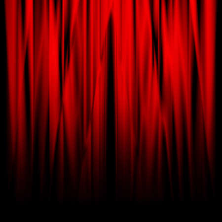 red movie or theater curtains with a bright spotlight on itの写真素材