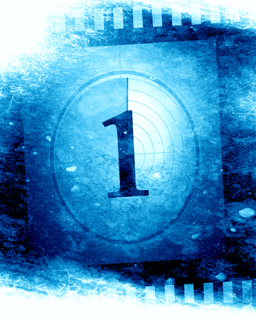countdown to the movies on a blue backgroundの写真素材