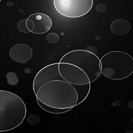 dark black background with some blurred lights in itの写真素材