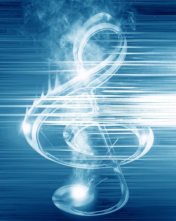 soft blue background with some music notes on itの写真素材