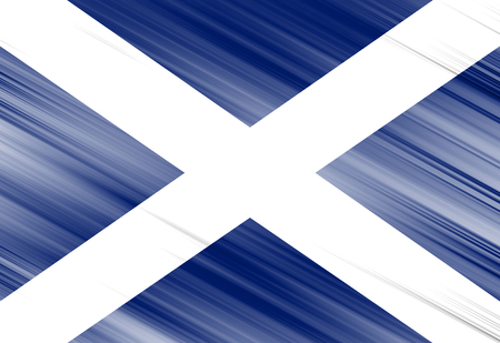 Scottish flag waving in the wind with some foldsの写真素材
