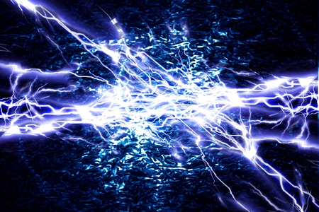 electrical sparks on a dark blue background