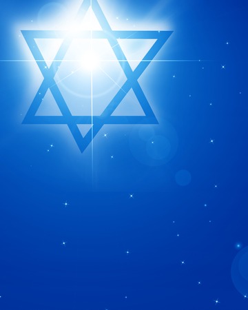 star of david on a blue backgroundの写真素材
