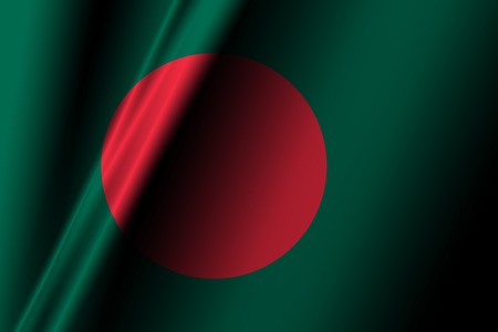 Bangladesh flag with some soft highlights and foldsの写真素材