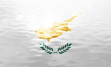 Cyprus flag with some soft highlights and foldsの写真素材